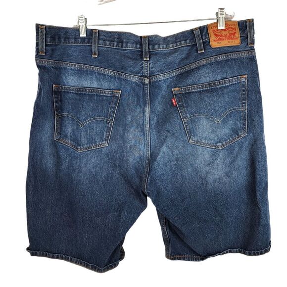 LEVIS Mens W46 Denim Jean 569 Shorts Medium Wash Loose Fit Cotton Bottoms Casual - Picture 6 of 7